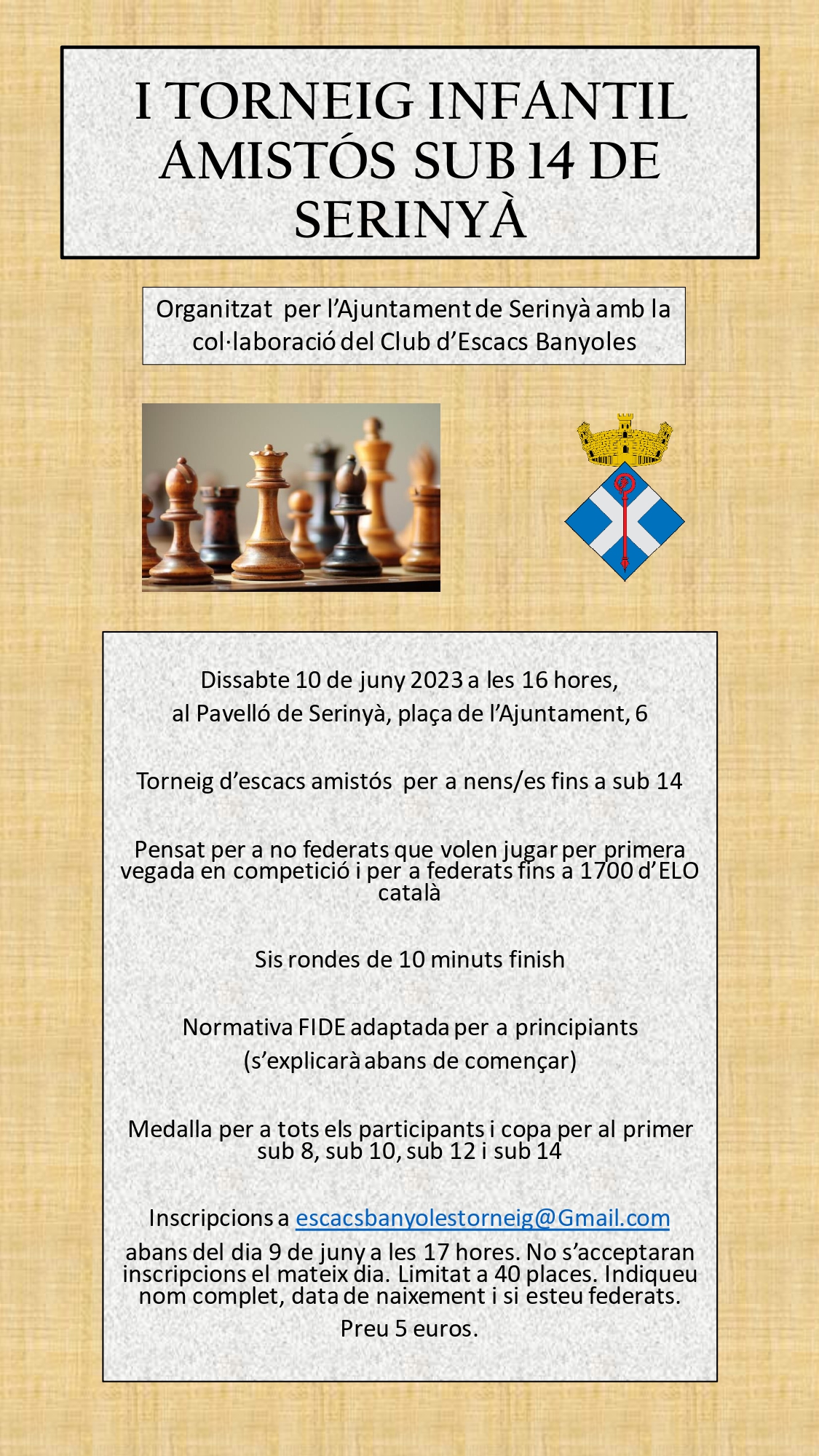 I Campionat Obert Infantil d'Escacs de Serinyà - Web de l